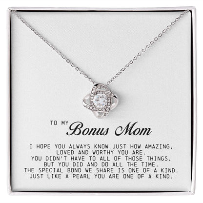 To My Bonus Mom, Love Knot Necklace