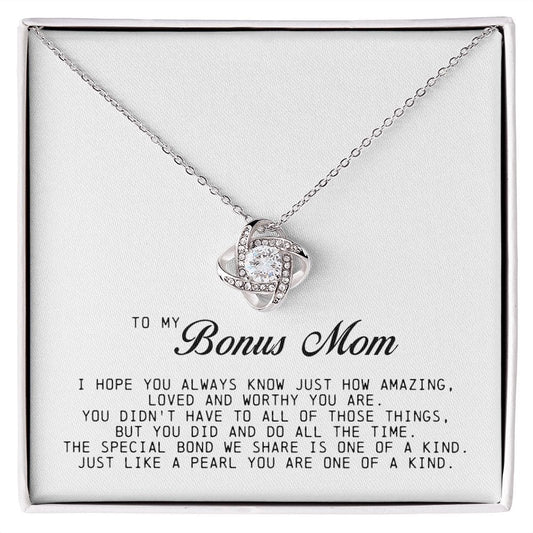 To My Bonus Mom, Love Knot Necklace