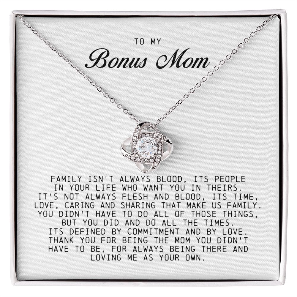 To My Bonus Mom, Love Knot Necklace