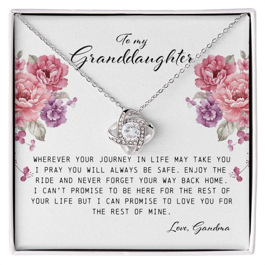 To My Granddaughter, Love Knot Necklace
