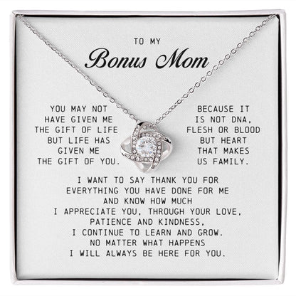 To My Bonus Mom, Love Knot Necklace