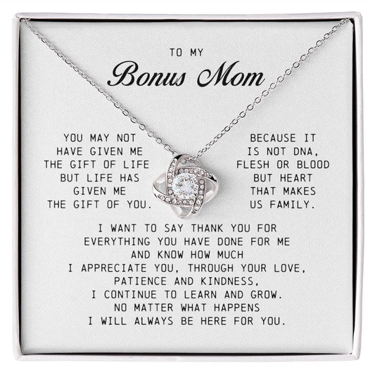 To My Bonus Mom, Love Knot Necklace