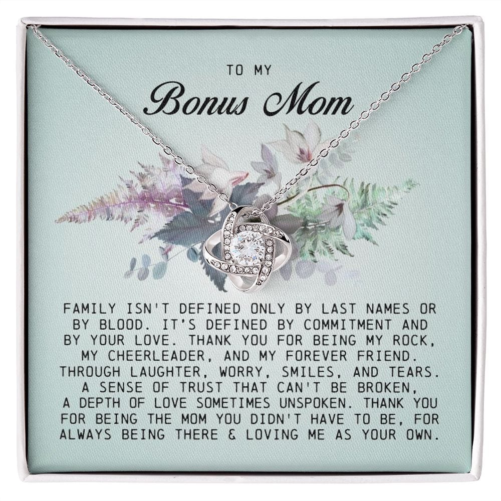 To My Bonus Mom, Love Knot Necklace