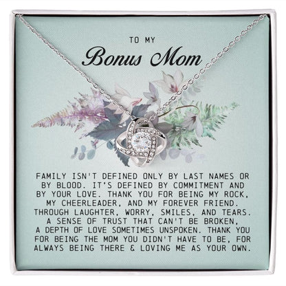 To My Bonus Mom, Love Knot Necklace