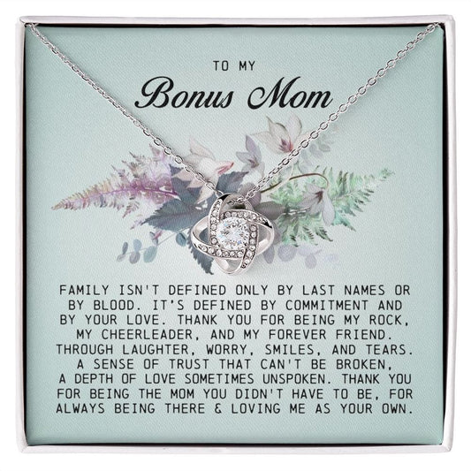 To My Bonus Mom, Love Knot Necklace