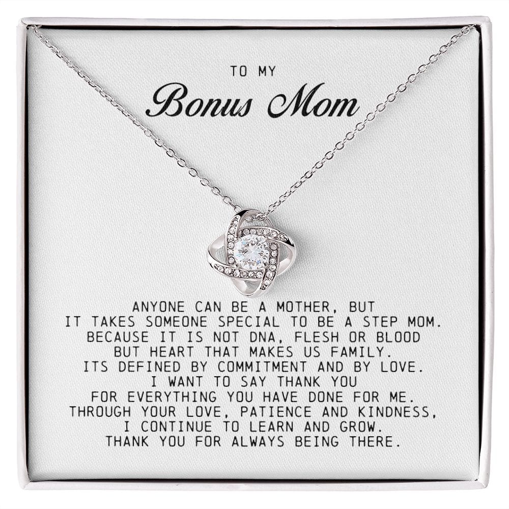 To My Bonus Mom, Love Knot Necklace