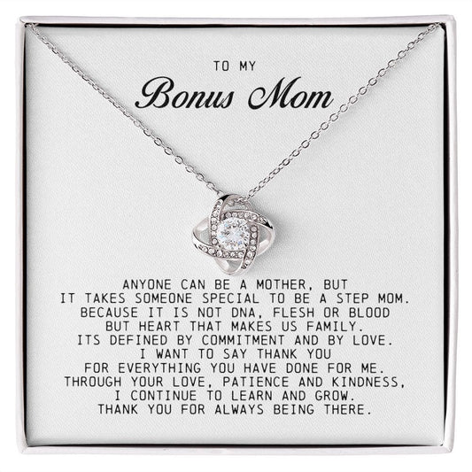 To My Bonus Mom, Love Knot Necklace