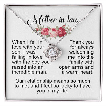 Mother in Law Gift, Love Knot Necklace
