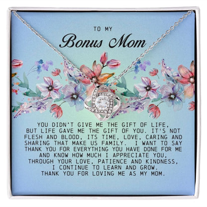 To My Bonus Mom, Love Knot Necklace