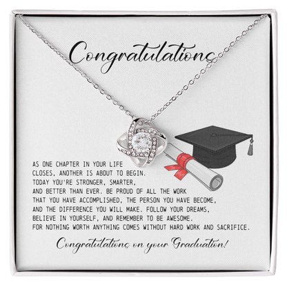 Graduation Gift for Her, Love Knot Necklace