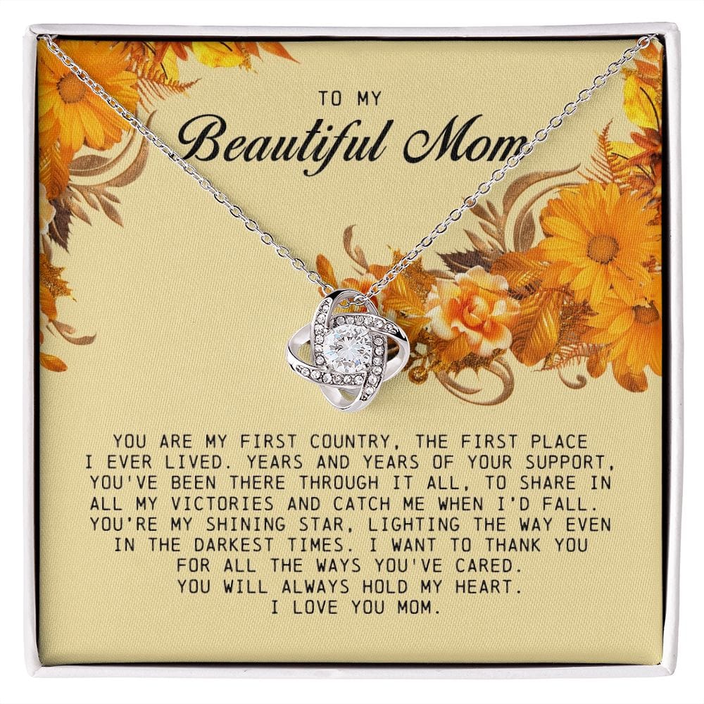 To my Beautiful Mom, Mother's Day Gift, Love Knot Necklace