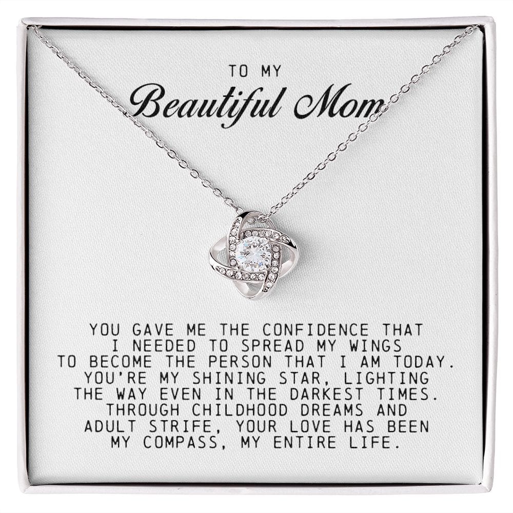 To My Beautiful Mom  Love Knot Necklace