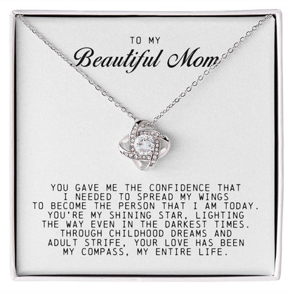 To My Beautiful Mom  Love Knot Necklace