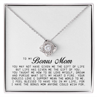 To My Bonus Mom, Love Knot Necklace