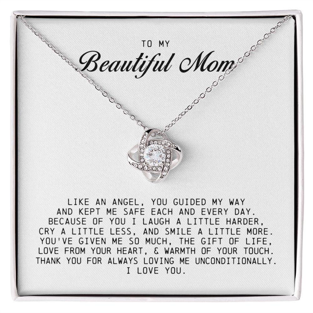 To My Beautiful Mom Love Knot Necklace