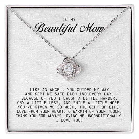 To My Beautiful Mom Love Knot Necklace