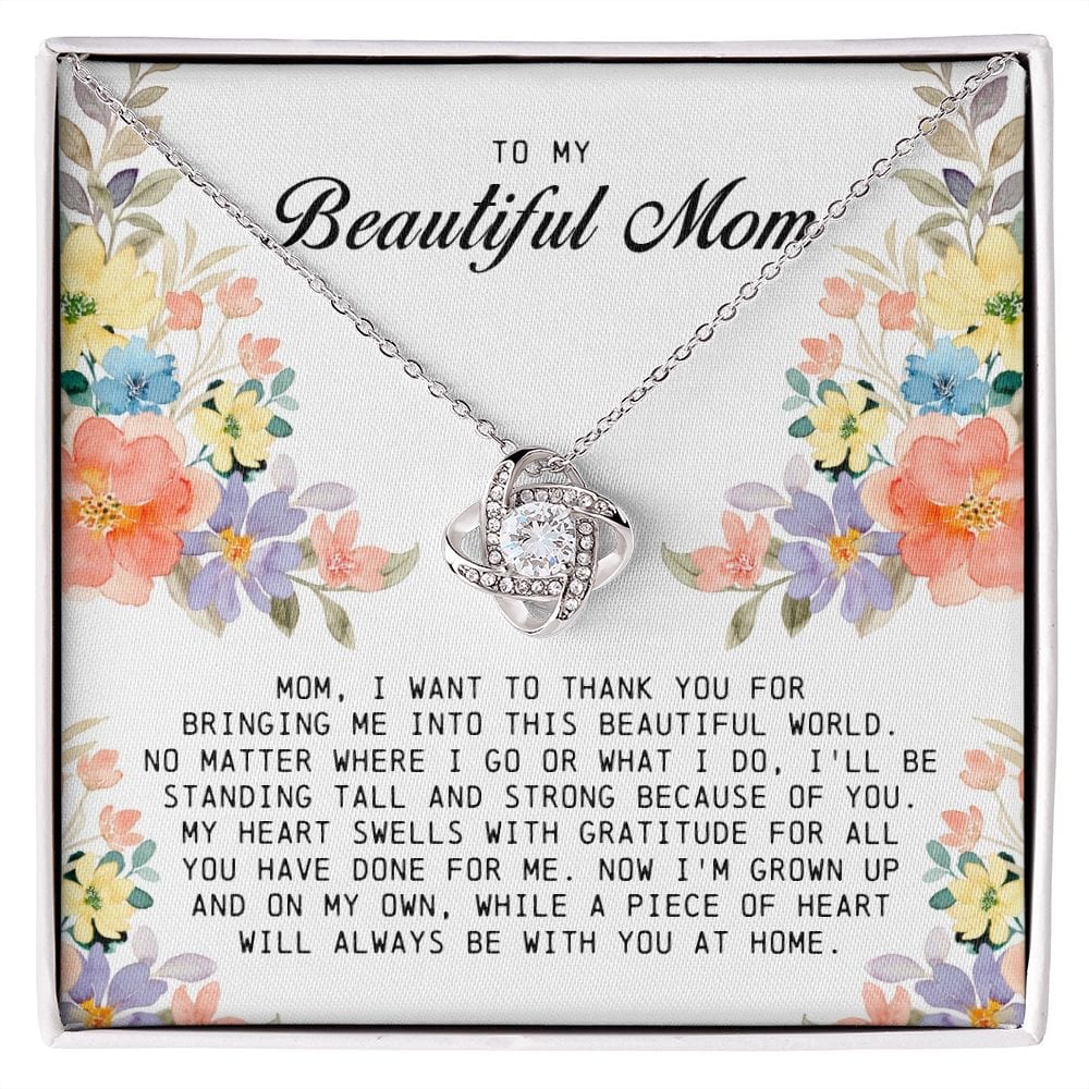 To My Beautiful Mom, Love Knot Necklace