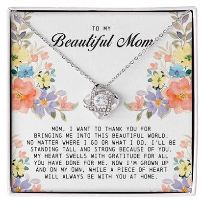 To My Beautiful Mom, Love Knot Necklace