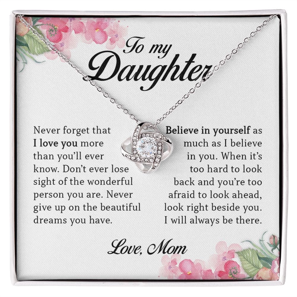 To My Daughter, Love Knot Necklace
