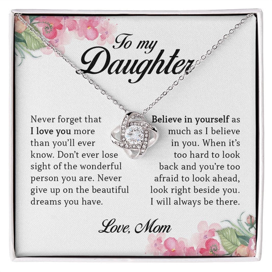 To My Daughter, Love Knot Necklace