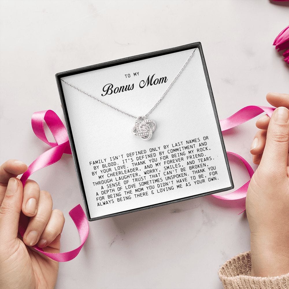 To My Bonus Mom, Love Knot Necklace