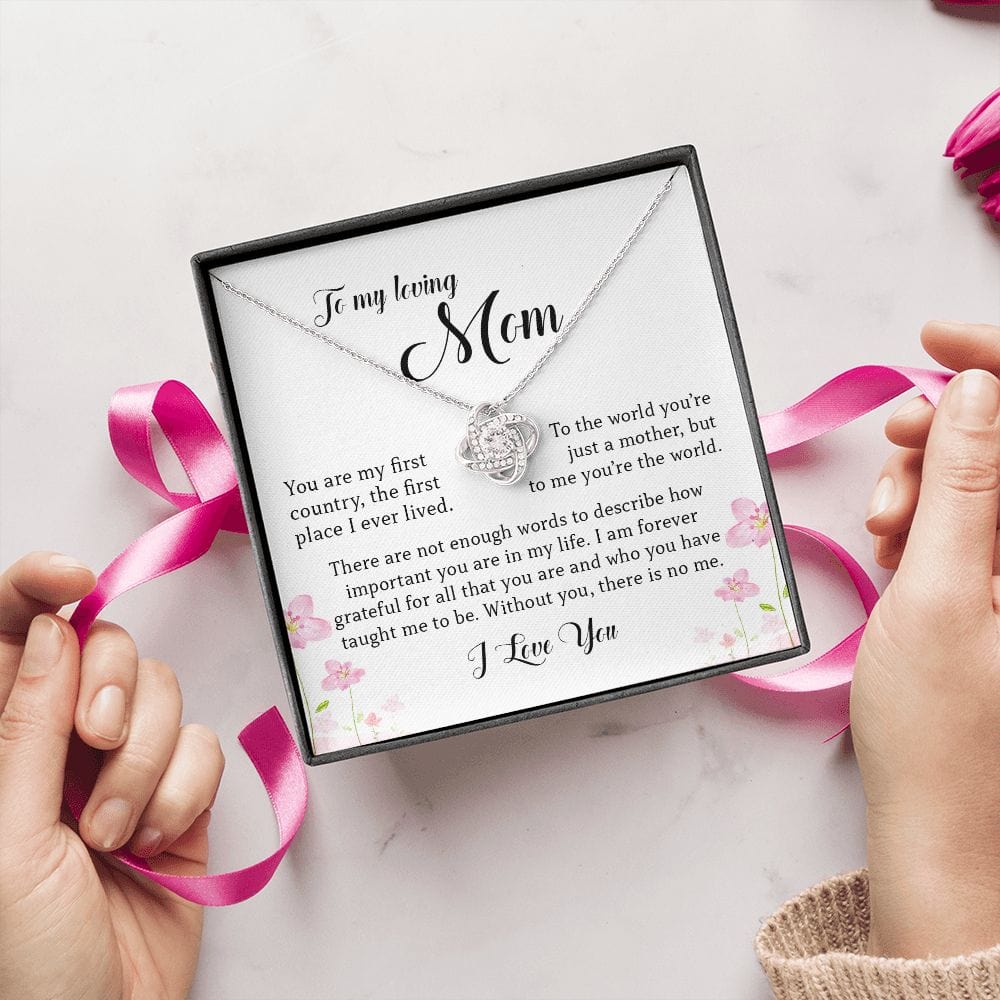 To My Loving Mom, Love Knot Necklace