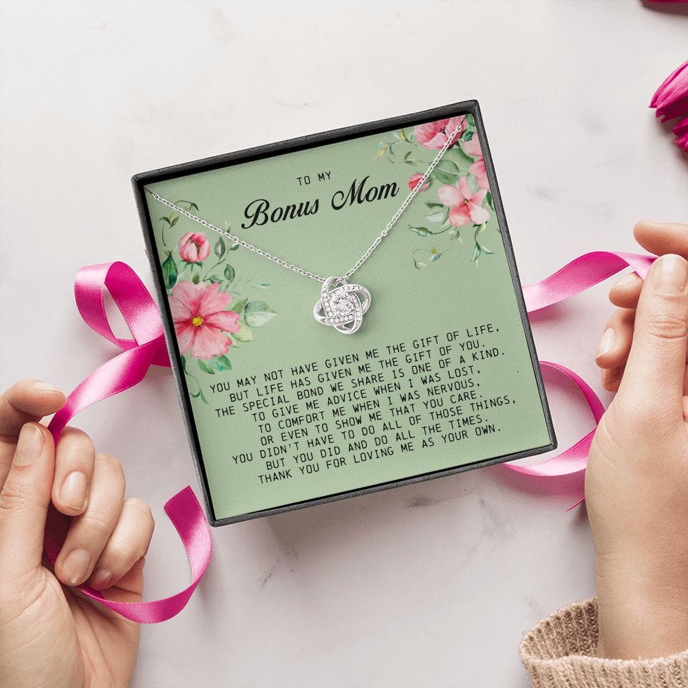 To My Bonus Mom, Love Knot Necklace