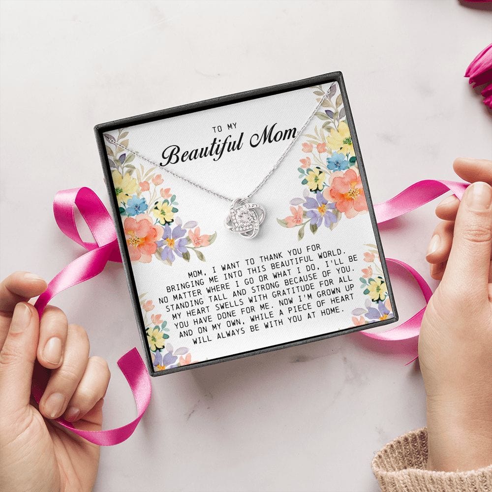 To My Beautiful Mom, Love Knot Necklace