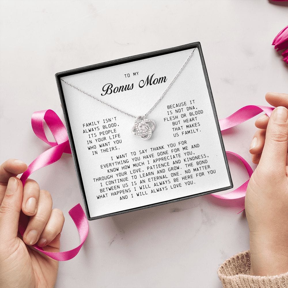 To My Bonus Mom, Love Knot Necklace