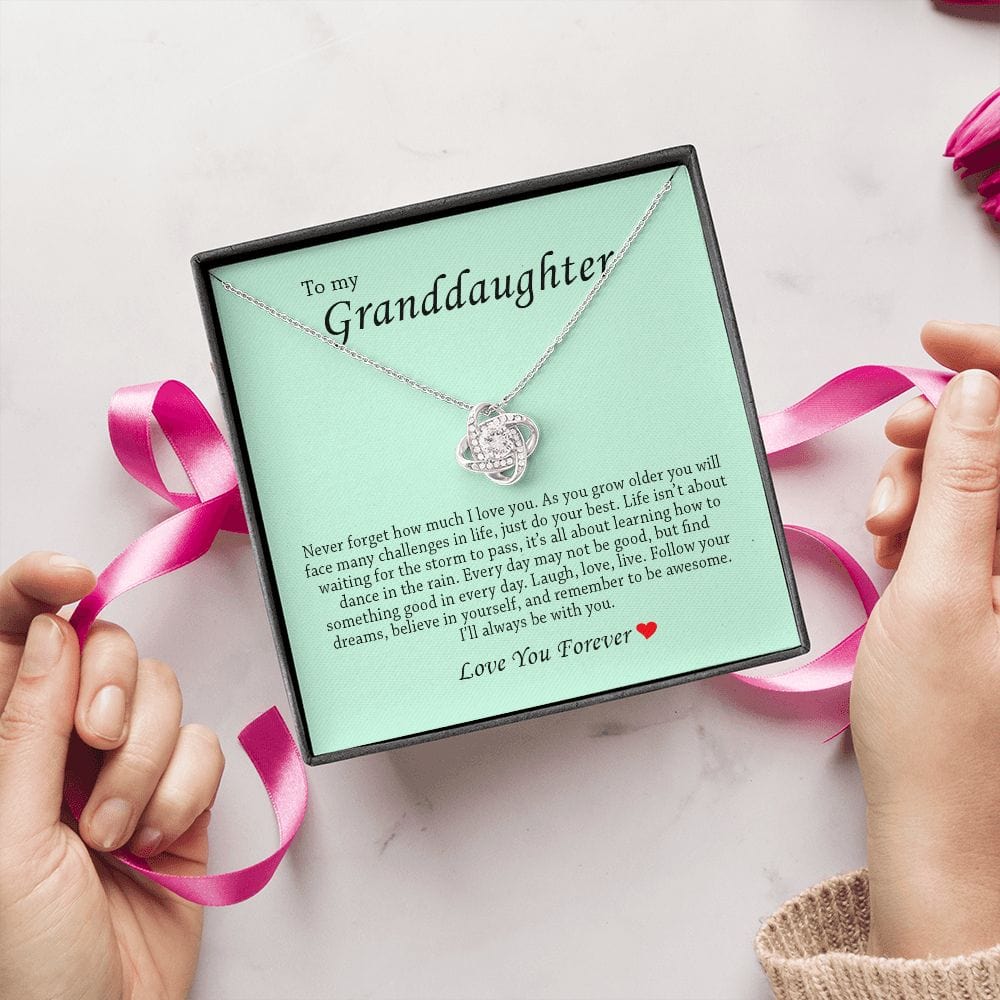 To My Granddaughter, Love Knot Necklace