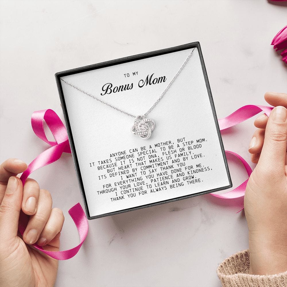 To My Bonus Mom, Love Knot Necklace