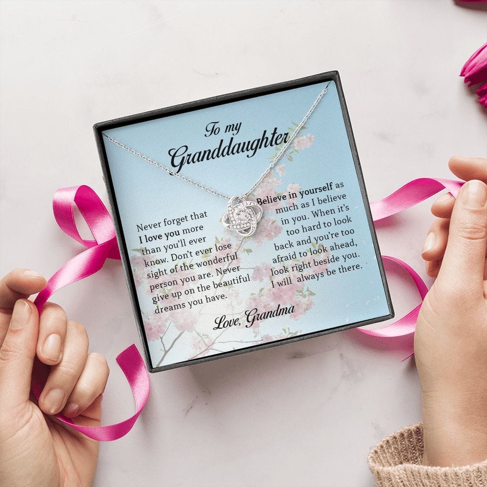 To My Granddaughter, Love Knot Necklace