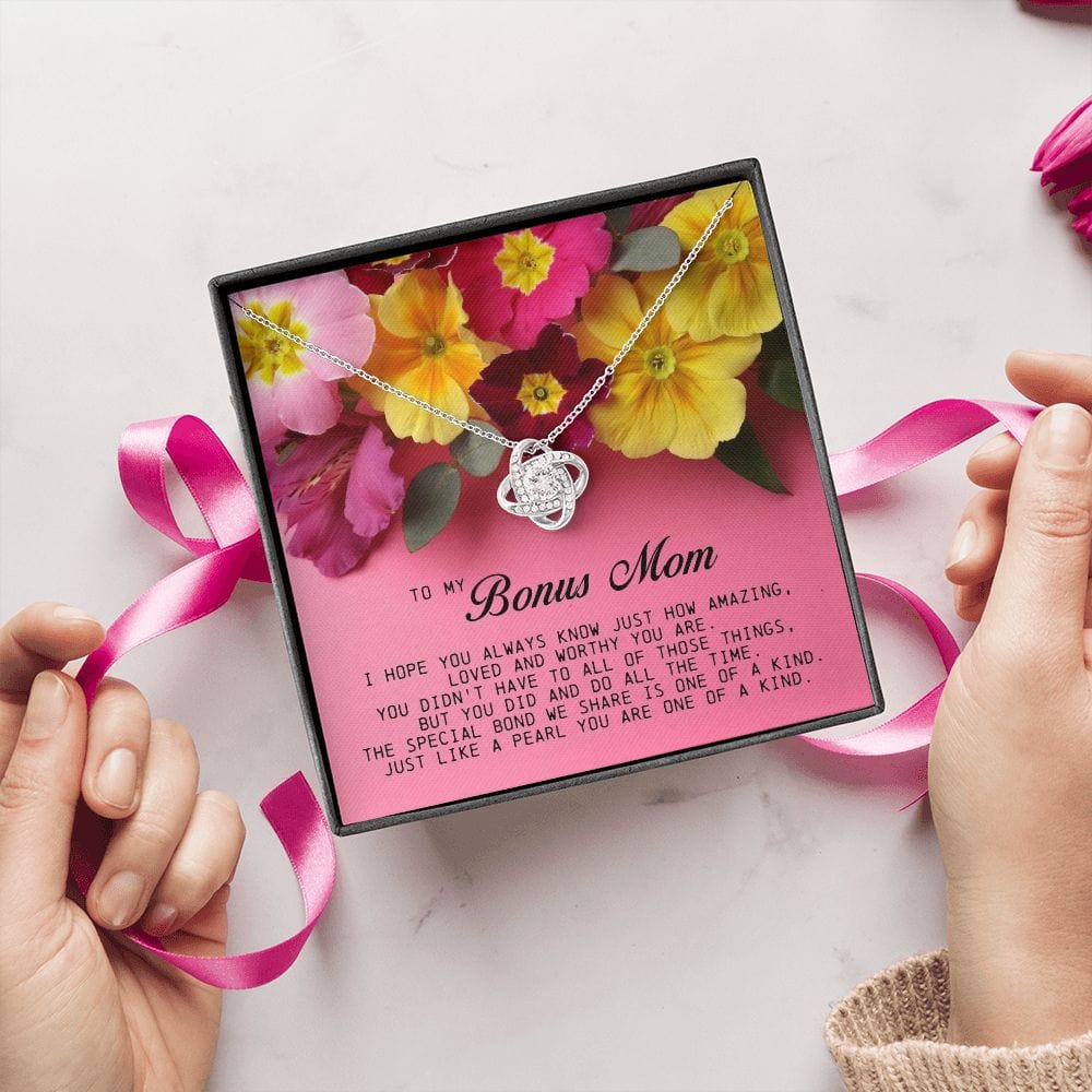 To My Bonus Mom, Love Knot Necklace