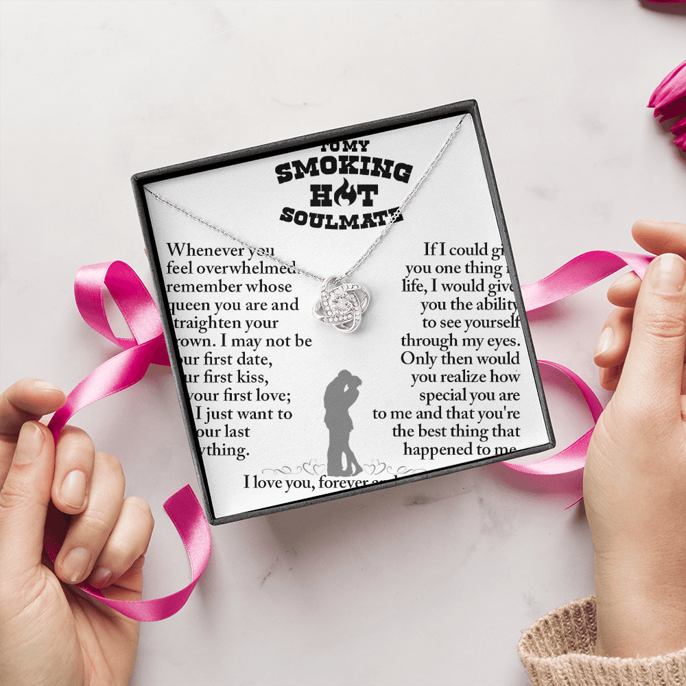To My Smoking Hot Soulmate, Soulmate Gift, Soulmate Necklace, Gift For Her, Jewelry Message Card, Wife Gift, Girlfriend Gift