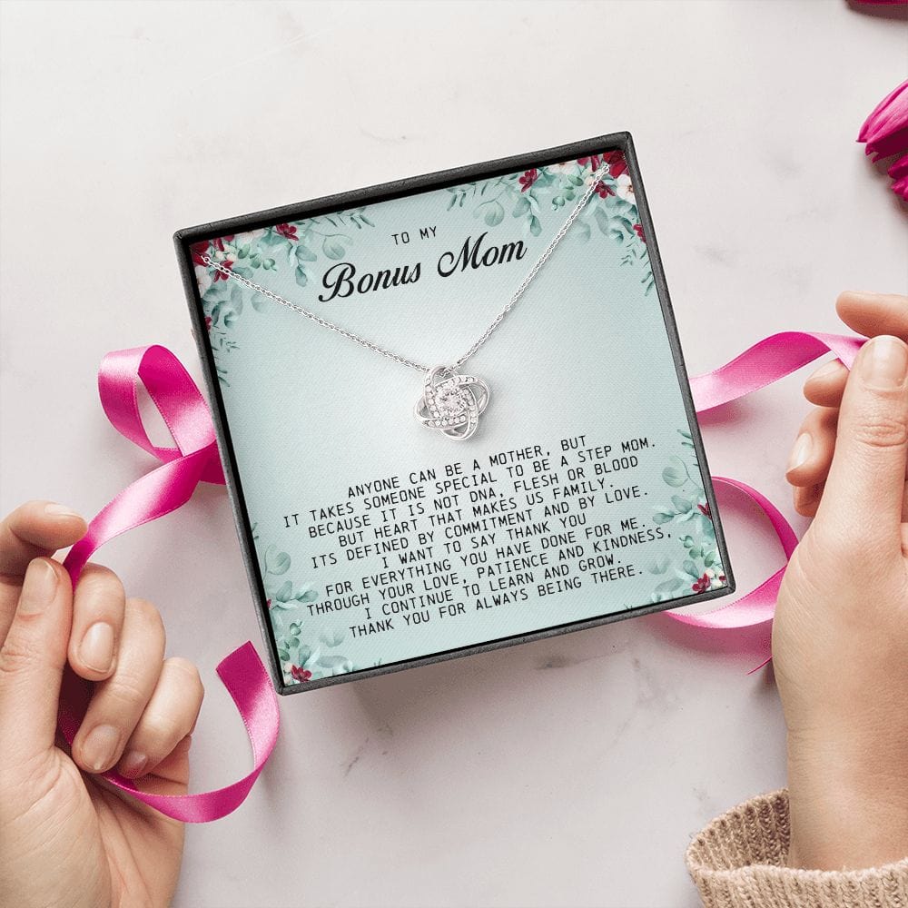 To My Bonus Mom, Love Knot Necklace