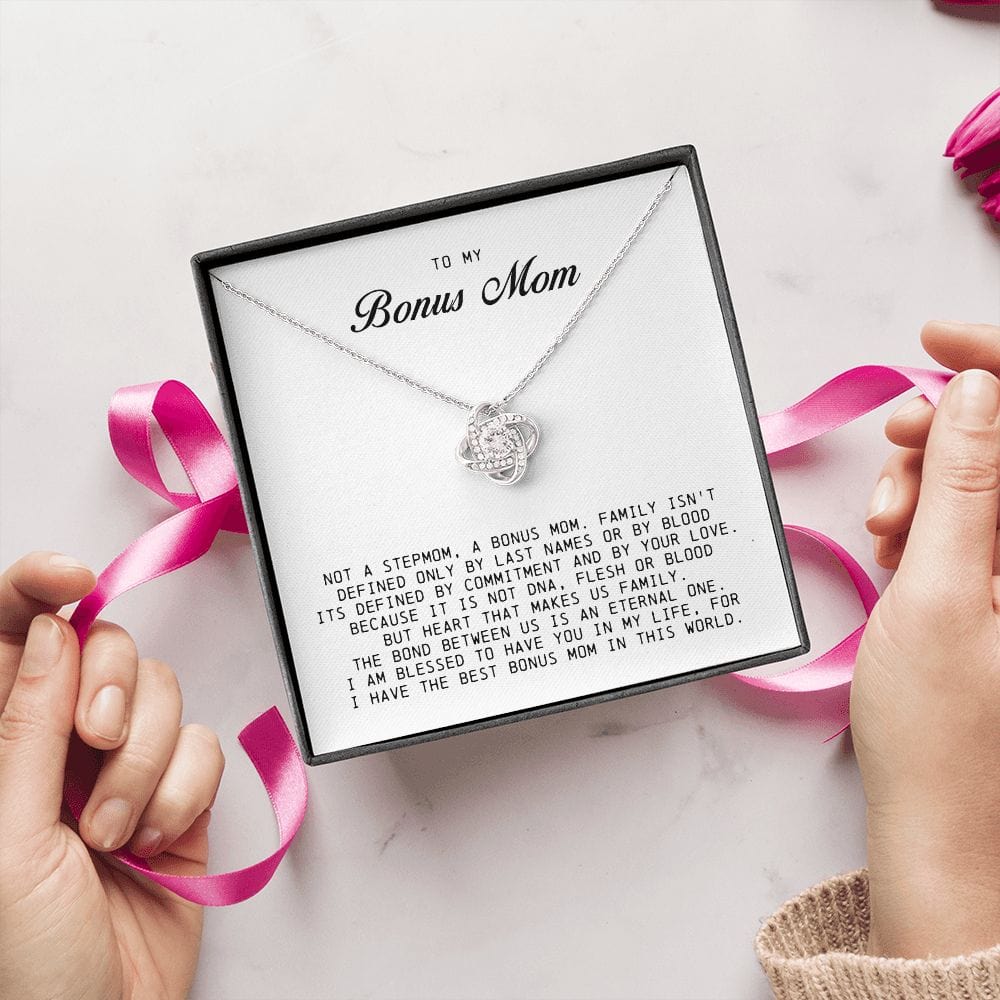 To My Bonus Mom, Love Knot Necklace