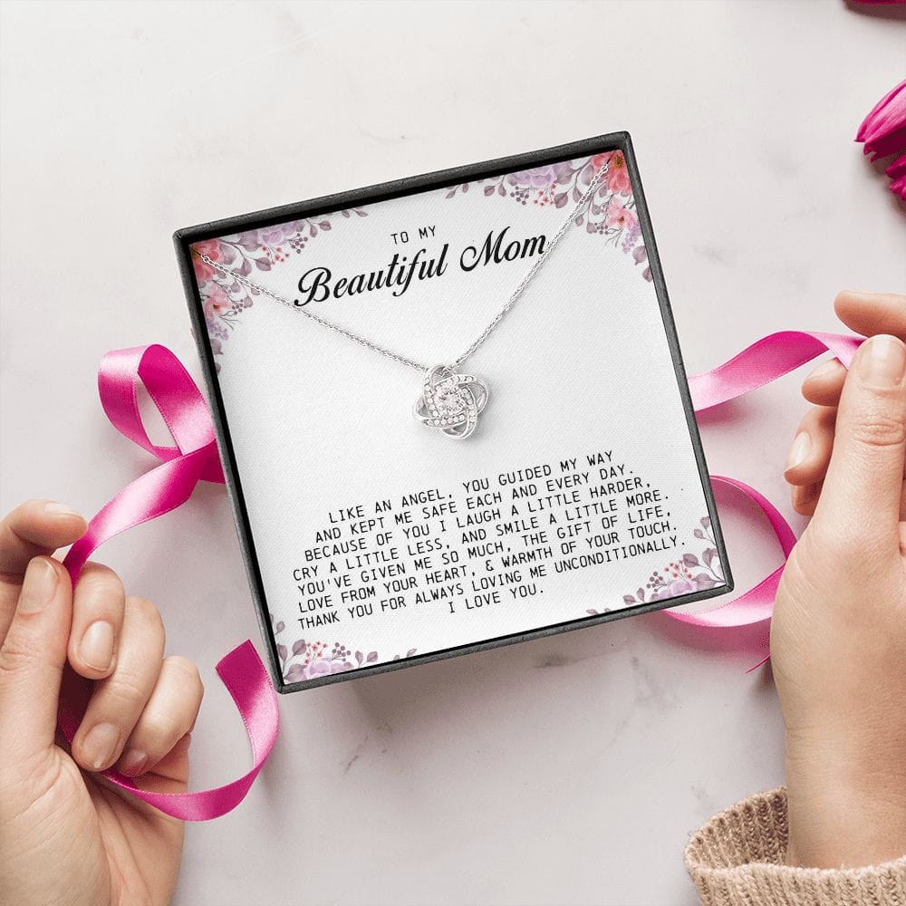 To My Beautiful Mom Love Knot Necklace