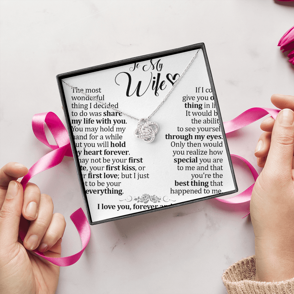 To My Wife Necklace, Anniversary Gift For Wife, Wife Birthday Gift, Gift For Wife, Wife Necklace, Jewelry Message Card For Wife