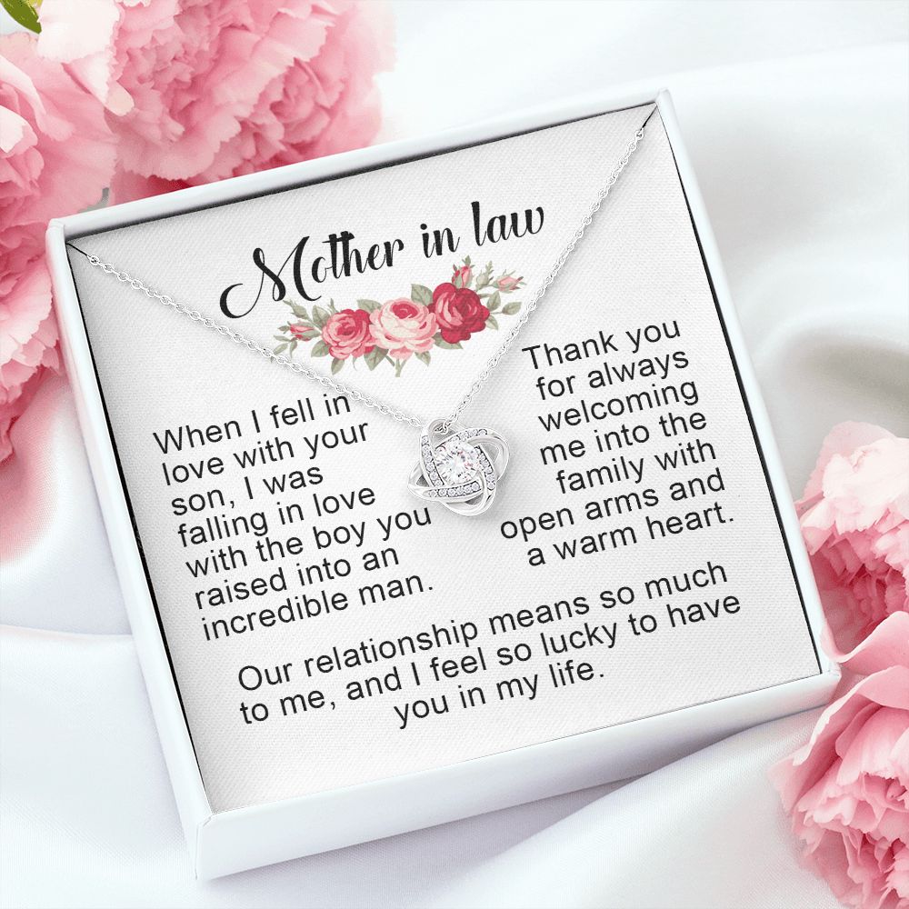 Mother in Law Gift, Love Knot Necklace