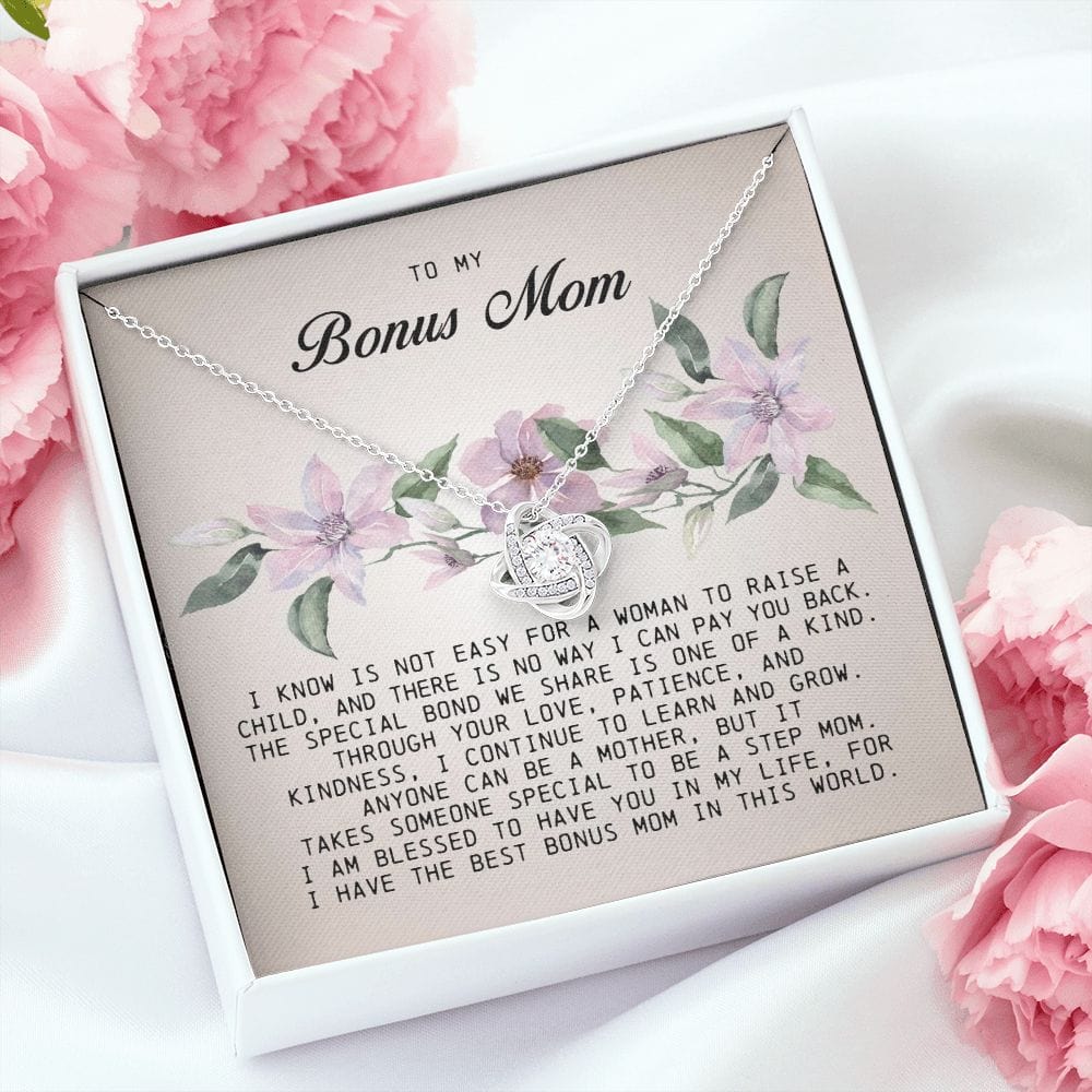 To My Bonus Mom, Love Knot Necklace