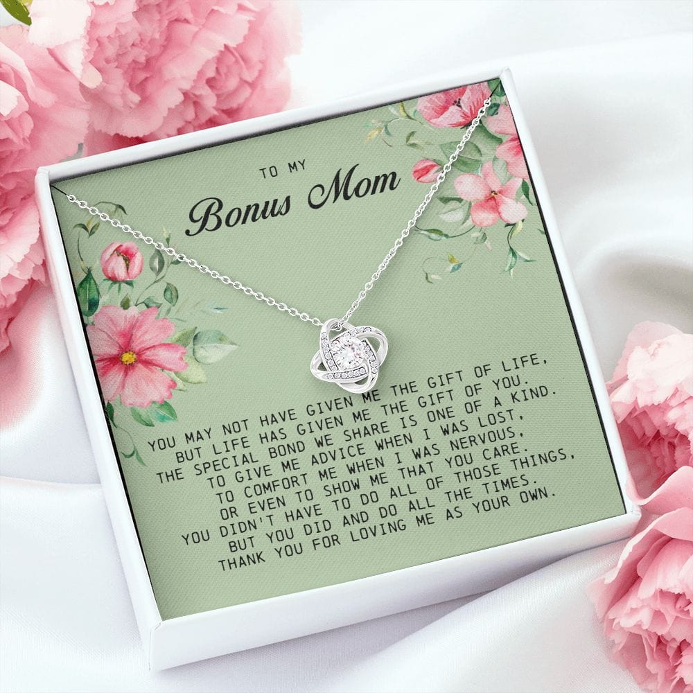 To My Bonus Mom, Love Knot Necklace