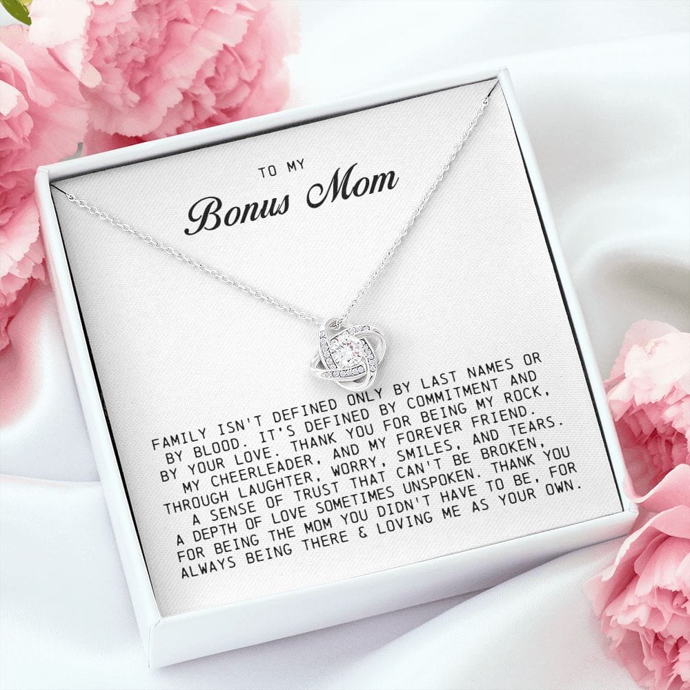 To My Bonus Mom, Love Knot Necklace