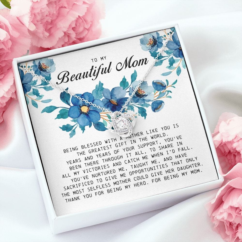 To My Beautiful Mom, Love Knot Necklace