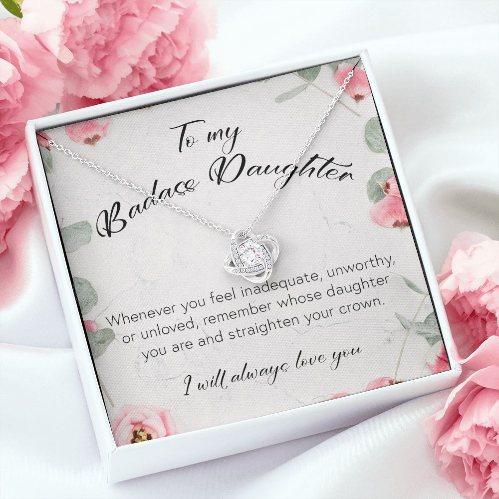 To My Badass Daughter, Love Knot Necklace