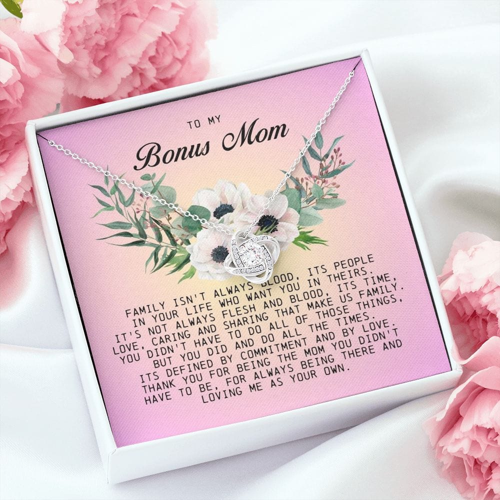 To My Bonus Mom, Love Knot Necklace