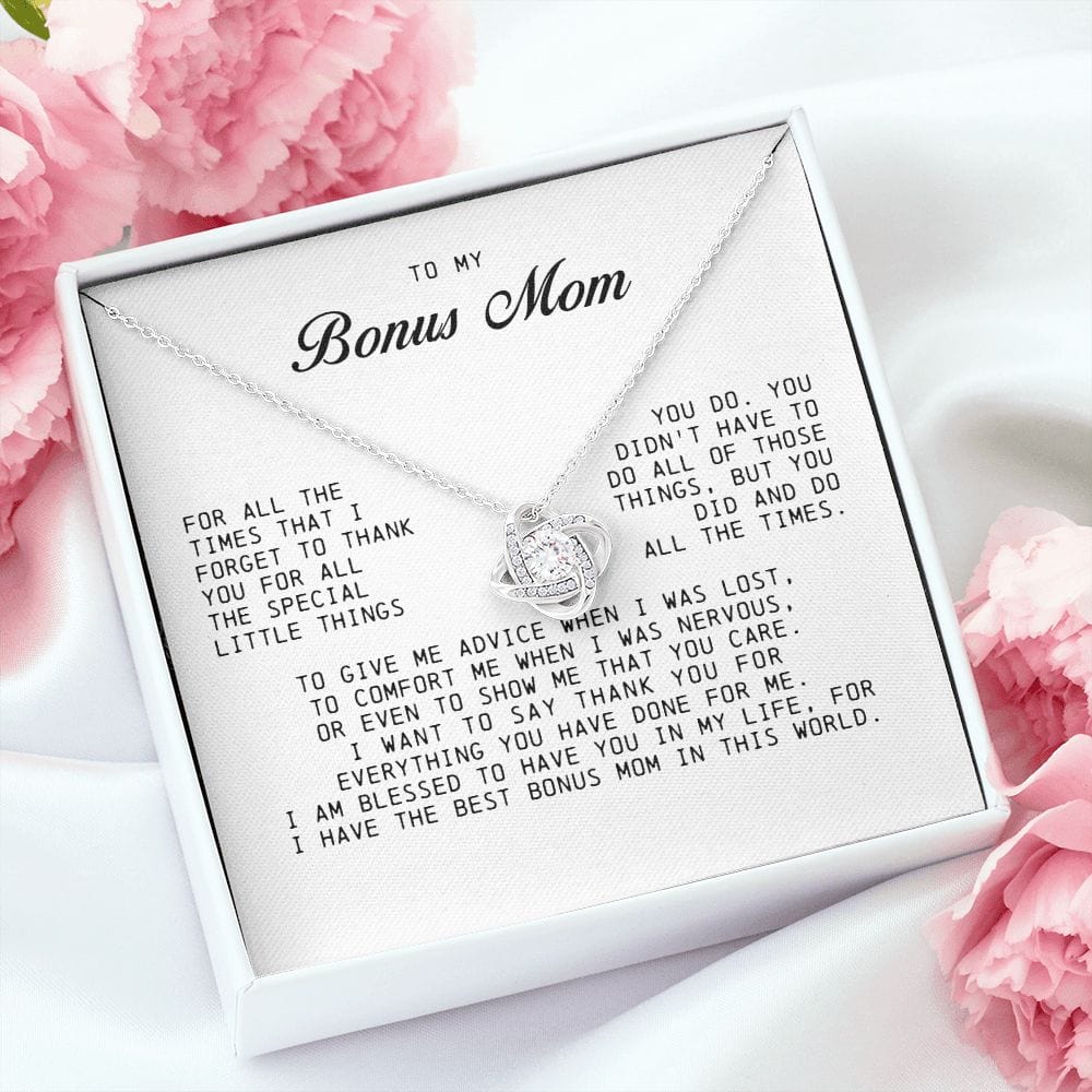 To My Bonus Mom, Love Knot Necklace