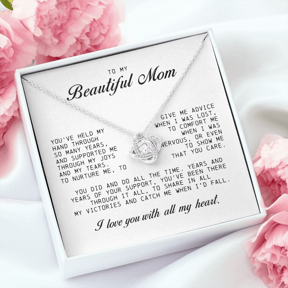 To my Beautiful Mom, Mother's Day Gift, Love Knot Necklace