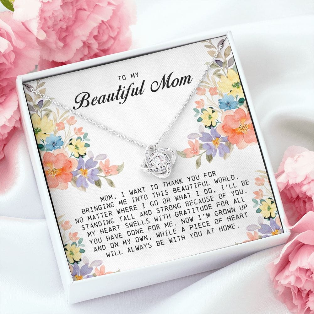 To My Beautiful Mom, Love Knot Necklace