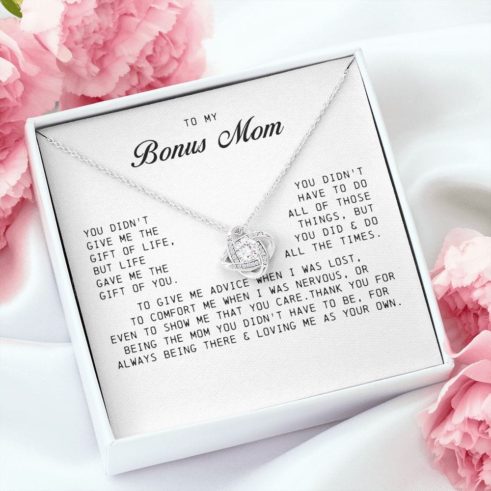 To My Bonus Mom, Love Knot Necklace