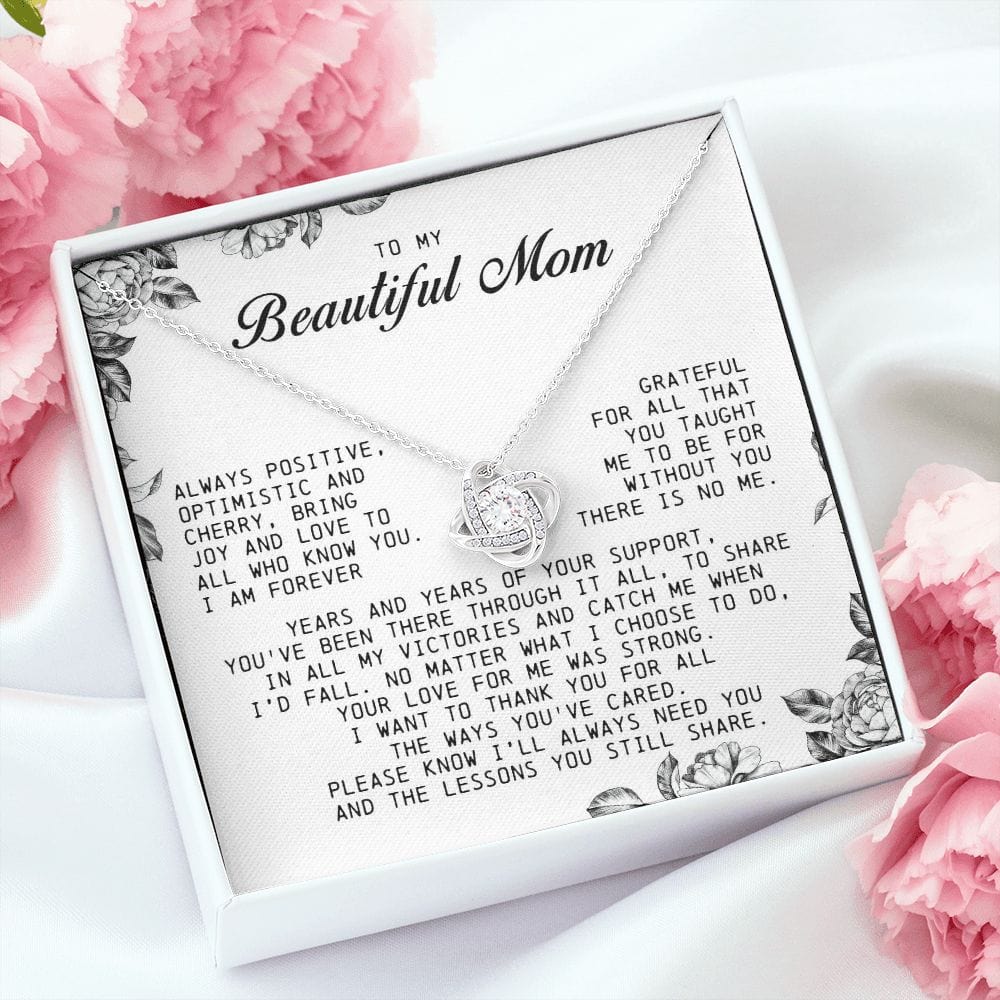 To My Beautiful Mom Love Knot Necklace